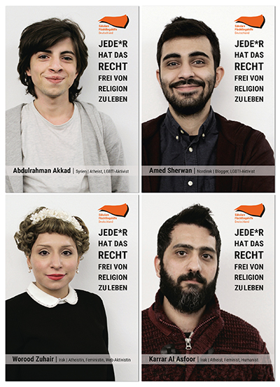 Postkarten-Set: Säkulare Flüchtlingshilfe / Jede*r hat das Recht, frei von Religion zu leben